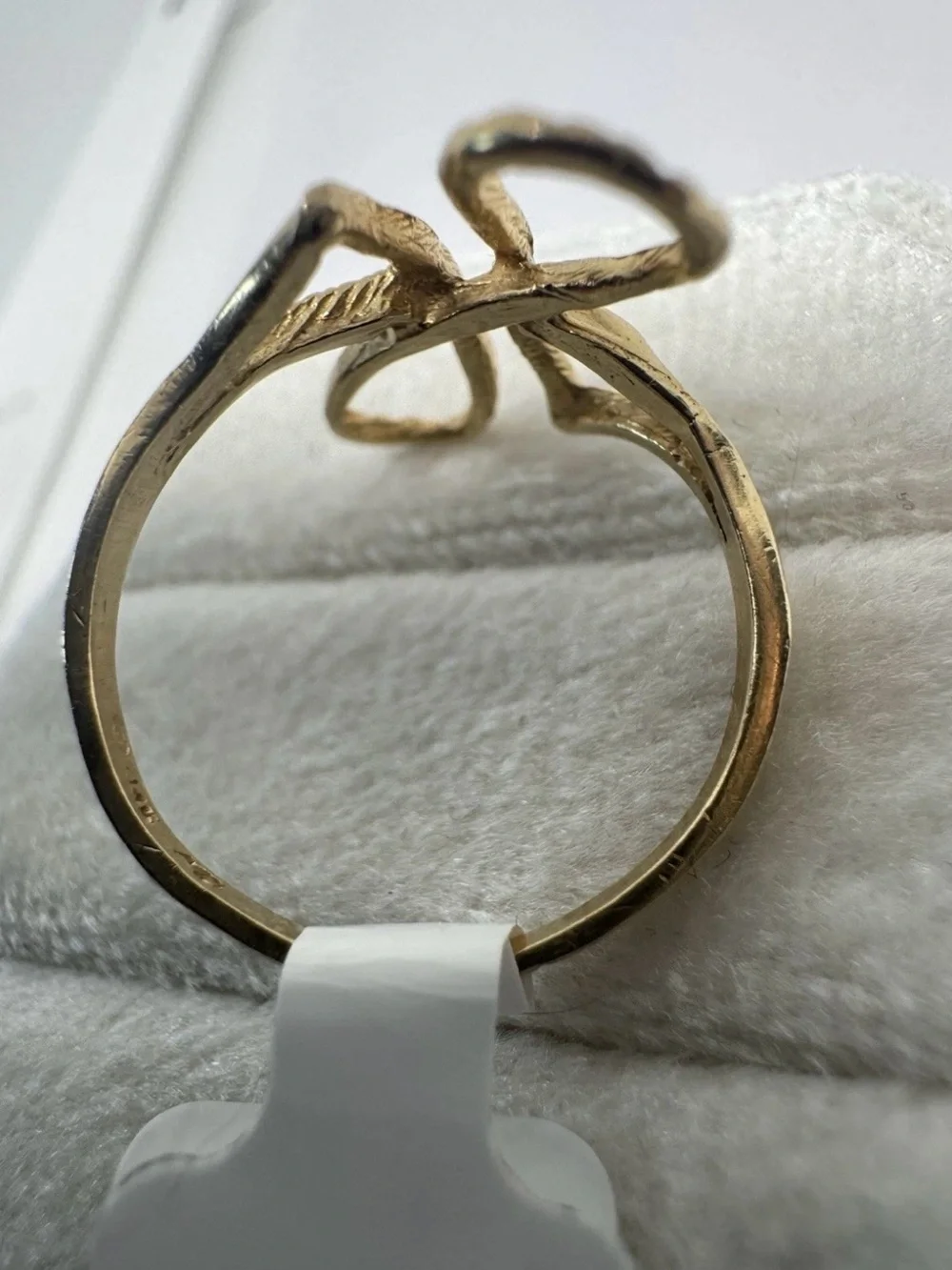 Vintage 14K 585 Yellow Gold Infinity Ring Size 6 Abstract Twisted Design
